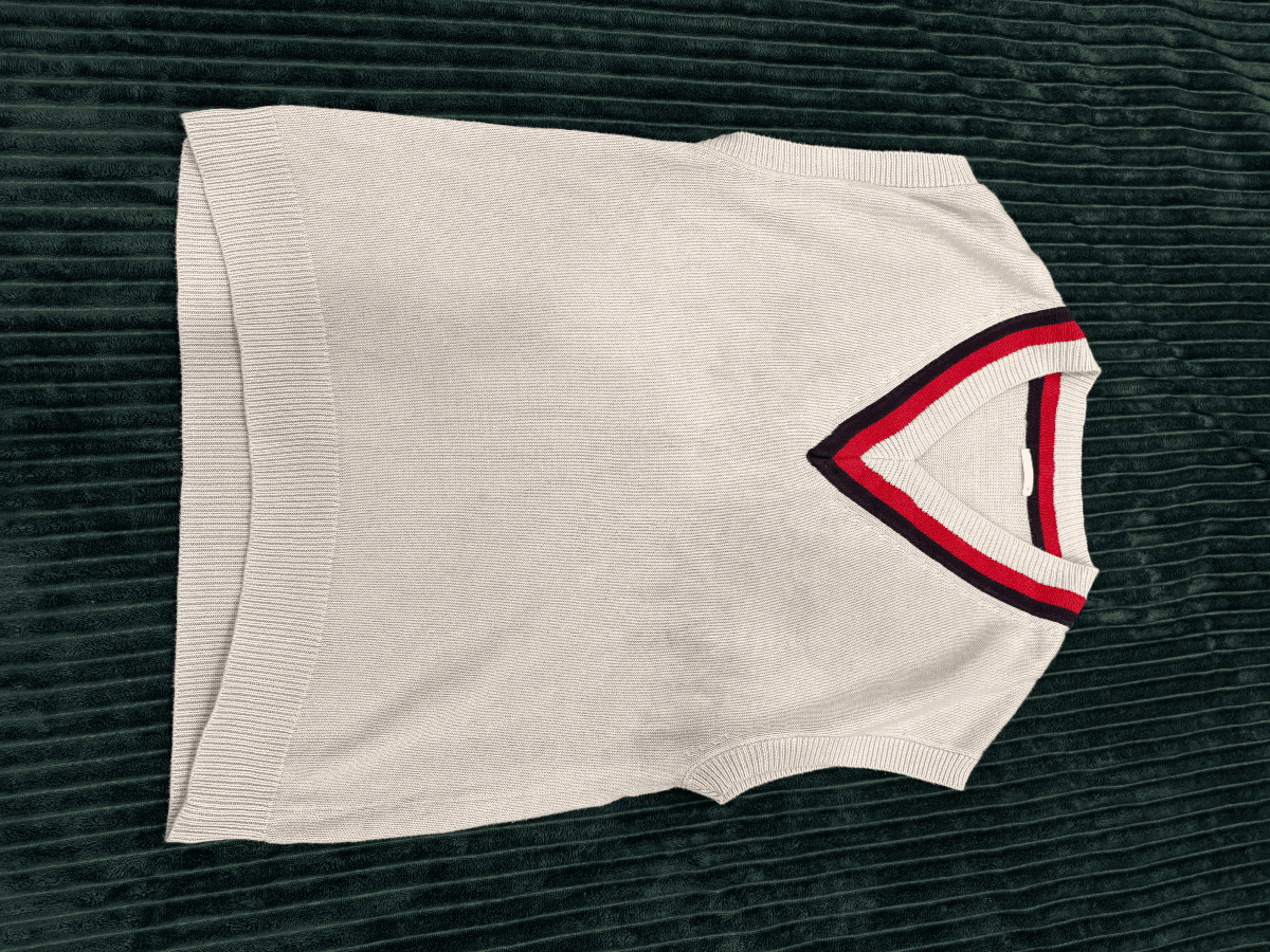 Preppy V-Neck Knit Sweater Vest — photo 1