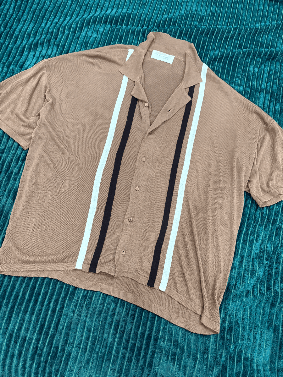 TreeCafe Camp Collar Knit Button-Up Shirt — photo 1